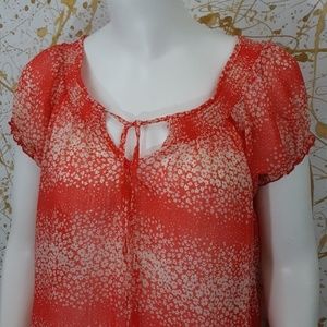 Forever 21 sheer boho cap sleeve blouse size Mediu